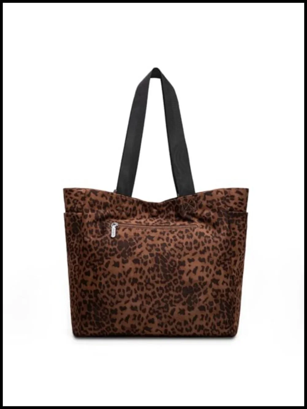 Large Tote Bag for Women with Leopard Print, Multi-Pocket Purse for Travel Work